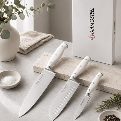 White Knife Set, 3-Piece Knives Set for Kitchen with Elegant Box2