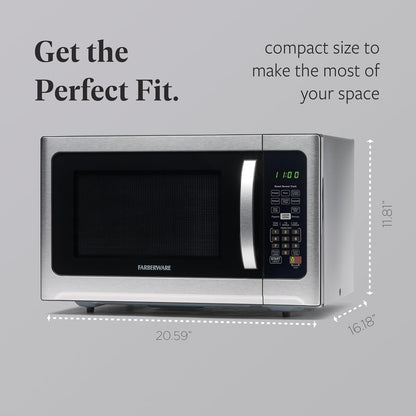1.2 Cu. Ft. Countertop Microwave Oven – 1000 Watts Power, Smart Sensor Auto Cook Settings, Defrost, Easy Clean and Child Safety Lock - Stainless4