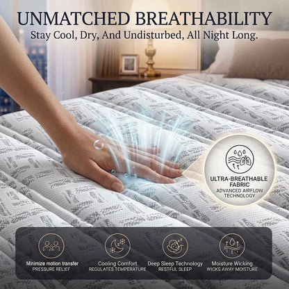 12 Inch Queen Hybrid Mattress, Medium Firm Gel Memory Foam4
