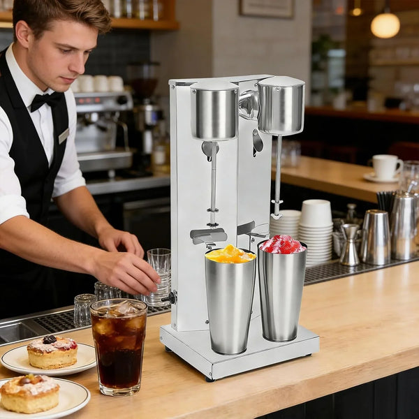 Stainless Steel Mixer Shaking Machine, 110V Household Commercial Double-Head Stand Mixer, Electric Drink Mixer for Cocktails, Milk3