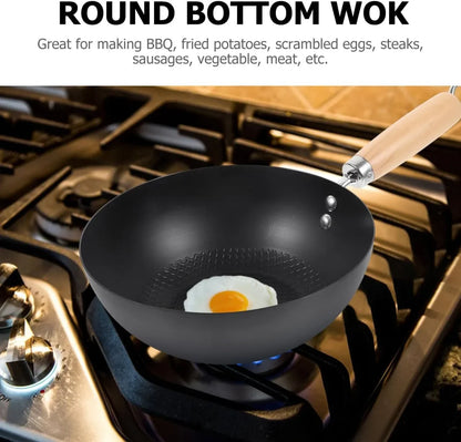 Small Iron Pot Japanese Style Mini Wok 8 Inch Flat Bottom Cast Iron Pan for Single Serving Cooking Compatible with Induction Gas Electric Stoves3
