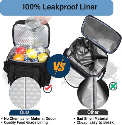Tactical Expandable Lunch Box Men 2 Layer Cooler Bag 20 Cans Black6