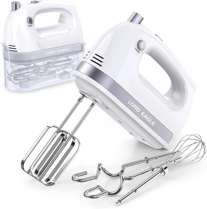 Hand Mixer Electric Handheld 400W 5-Speed Lightweight | Kitchen Mixer with Storage Case, 5 Stainless Steel Attachments for Baking Cake Egg Cream Food Beater, Turbo+Eject Button1