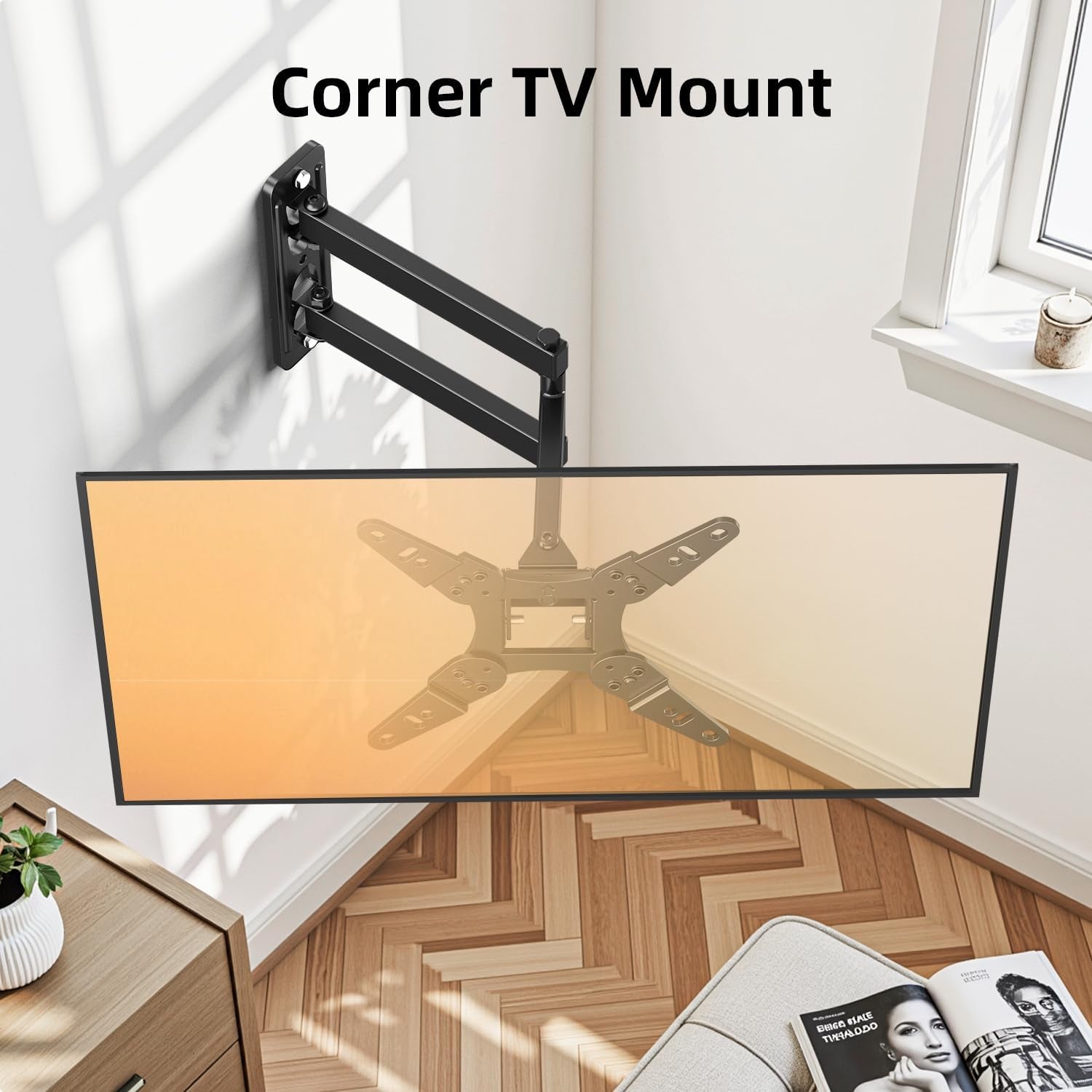 32-40-inch-full-motion-tv-wall-mount-for-13-43-tvs-monitor-360-rotating-small-tv-mount-bracket-articulating-swivel-tilting-extension-max-vesa-200x200mm-single-studs-55-lbs