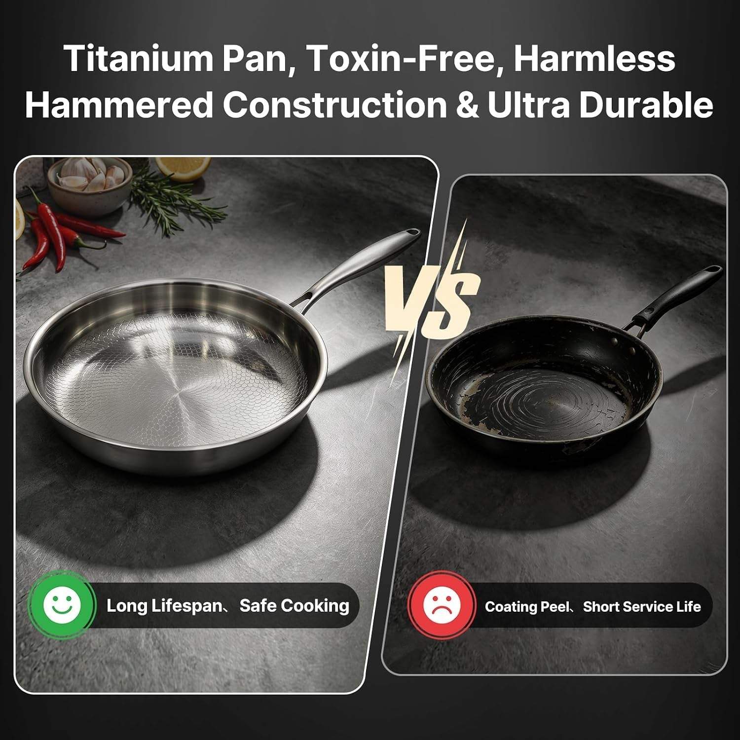 titanium-pans-for-cooking-10-non-stick-frying-pan-with-lid-gas-induction-oven-safe-easy-clean-hammered-pan