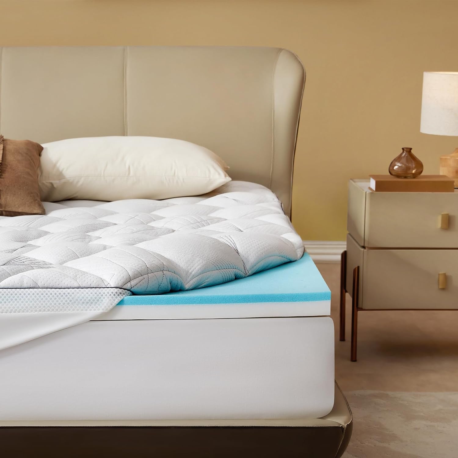 queen-mattress-topper-4-inch-dual-layer-memory-foam-mattress-topper-mattress-topper-for-back-pain-dual-layer-medium-support-2-gel-memory-foam-2-cooling-fluffy-pillow-top-pad-white