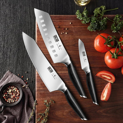 3-Piece Knife Set, Ultra Sharp Japanese Kitchen Chef Knife Set | High Carbon Powder Steel Kitchen Knife Set, Professional Cooking Knives Set with Ergonomic Pakkawood Handle, Excellent Gift7