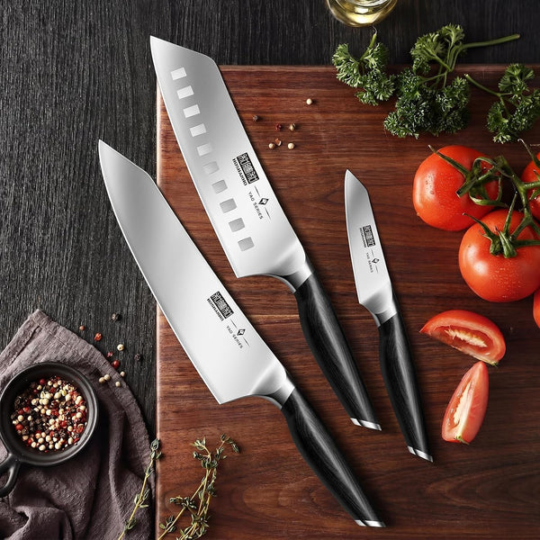 3-Piece Knife Set, Ultra Sharp Japanese Kitchen Chef Knife Set | High Carbon Powder Steel Kitchen Knife Set, Professional Cooking Knives Set with Ergonomic Pakkawood Handle, Excellent Gift7