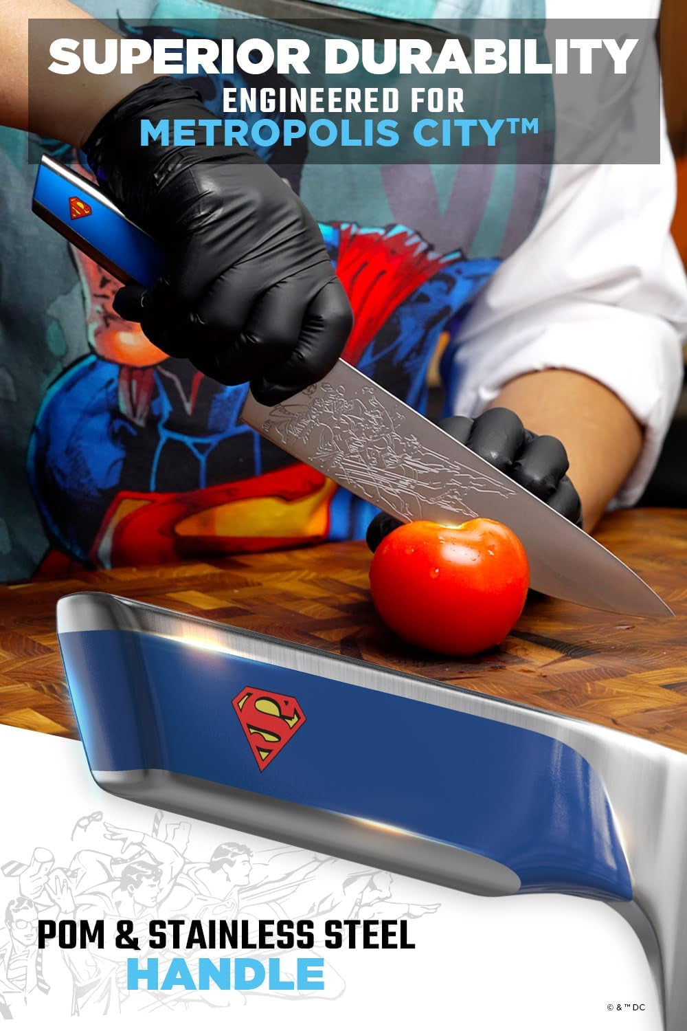 chef-knife-set-2-piece-dc-superman™-licensed-edition-8-chef-4-paring-official-license-german-stainless-for-dc-fans-daily-cooking-pom-handle-customer-support