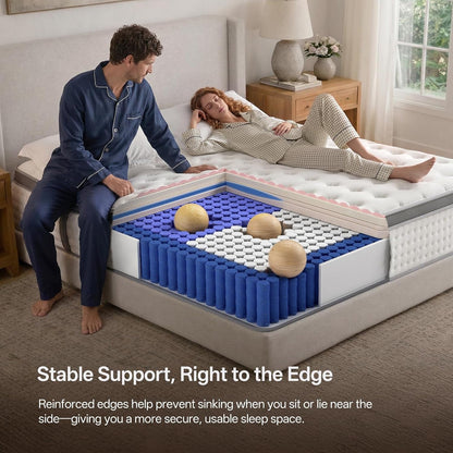 12 Inch Queen Mattress in a Box, Hybrid Queen Mattress with Gel Memory Foam & Pocket Springs, Medium Firm Feel, Fiberglass Free, Pressure Relief, Edge Support (Queen, 12, 12, Inches)5