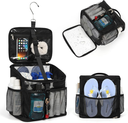 Shower Caddy Portable Mesh Shower Tote for Bathroom, Gym, Travel, Camping - Quick Dry Hanging Organizer Toiletry Bag with Handle for College Dorm Room, Men & Women1