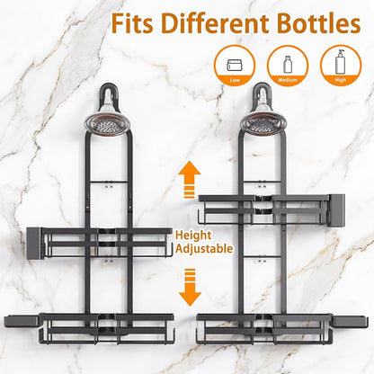 Shower Caddy Hanging Overhead, Adjustable Organizer, Black8