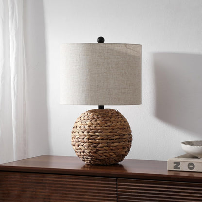 Camilo Coastal Woven Rattan Globe Table Lamp 21.5", Brown8