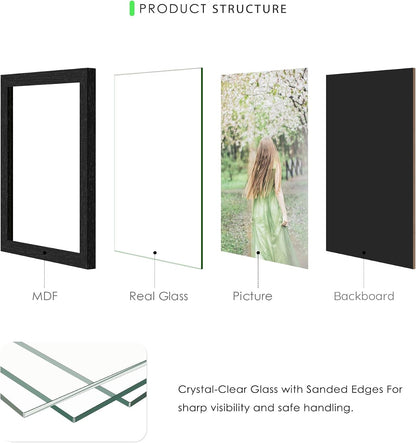 4X6 Collage Frame 9 Pack Glass Front Assembly Required Black4
