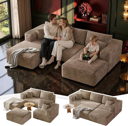 108" Boneless Sectional Cloud Couch for Living Room10