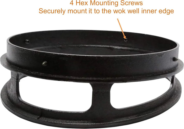 13” Diameter 3 Opening Cast Iron Rim to Replace the Worn Out Wok Ring for Chinese Wok Range (13" Cast Iron)3