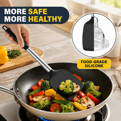 2-Piece Silicone Utensil Set:Heat-Resistant & BPA Free（Black）4