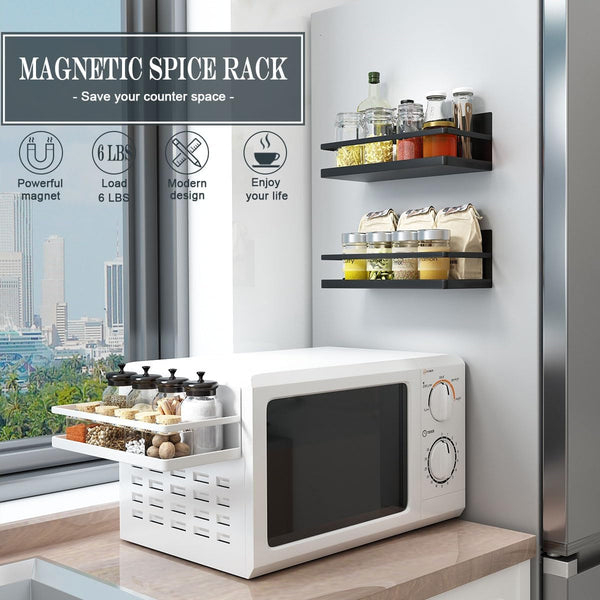 2 Pack Magnetic Spice Rack, Easy to Install on the Side of Refrigerator/Space Saving Kitchen Organization Shelf Organizer for Cabinet5