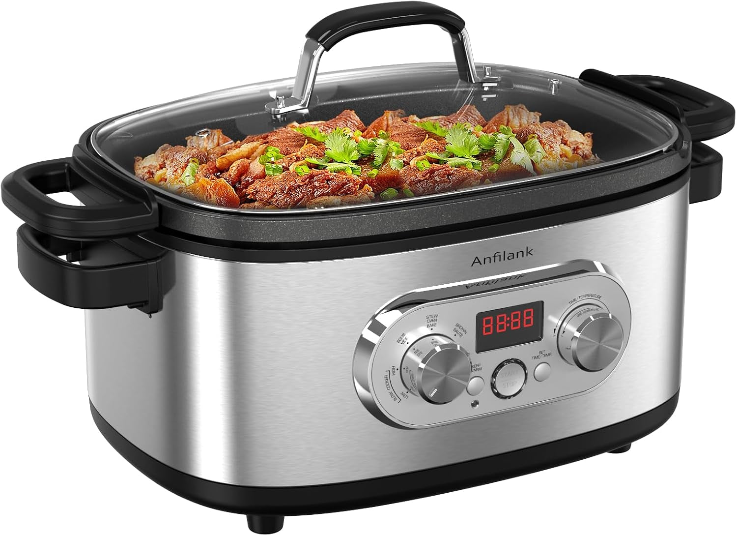 10-in-1-programmable-slow-cooker-with-timer-6-8-quart-crock-pot-presets-to-sous-vide-bake-saute-cook-rice-more-nonstick-dishwasher-safe-pot-adjustable-temp-time-stainless-steel