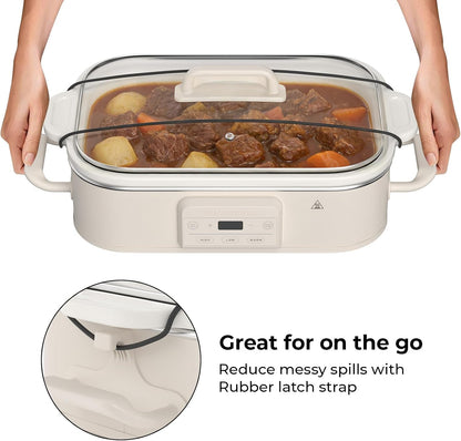 4 Quart Casserole Programmable Slow Cooker with Ceramic Baking Dish - Perfect Kitchen Small Appliance for Family Dinners, Oven Safe and Durable Bakeware for Lasagna, Roasts, Oatmeal6