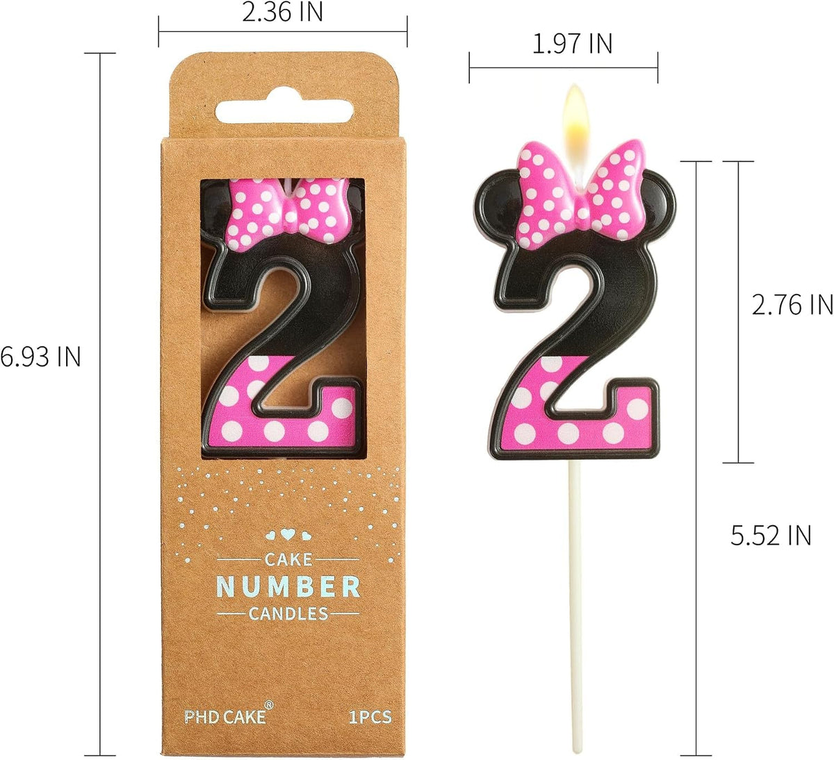 2-76-inch-cartoon-pink-and-black-mouse-2-number-birthday-candles-anime-cartoon-number-candles-cake-number-candles-party-celebration-style-candle