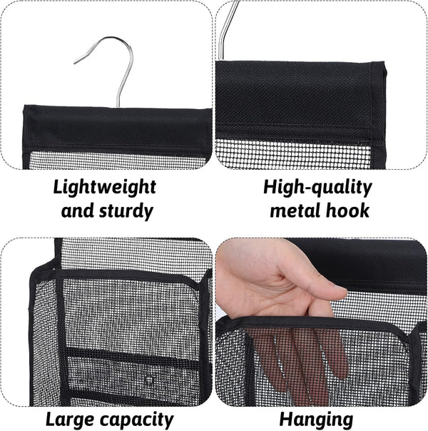 Shower Caddy Hanging, Mesh Shower Caddy, PVC Bathroom Storage Bag for College Dorm, Gym, Swimming, RV and Travel, Black3