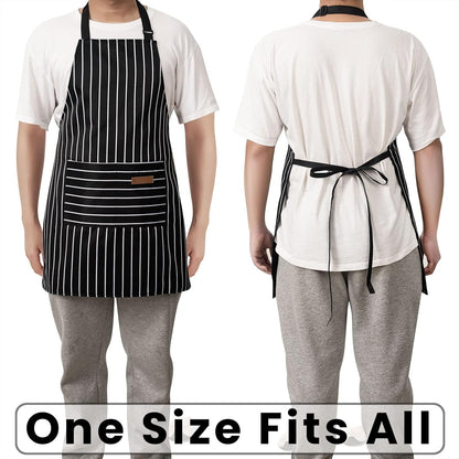 2 Pack Adjustable Bib Apron with 2 Pockets Chef Cooking Kitchen Restaurant Aprons for Women Men6