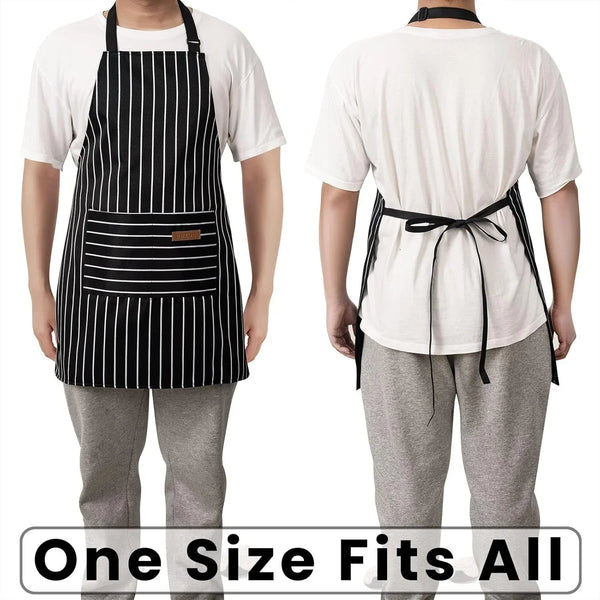 2 Pack Adjustable Bib Apron with 2 Pockets Chef Cooking Kitchen Restaurant Aprons for Women Men6