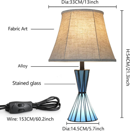Set of 2 Table Lamps for Bedroom 3-Way Dimmable 21'' Bedside Table Lamps with 13 Inches Linen Shades for Living Room Bedroom Office Hotel Study Room5