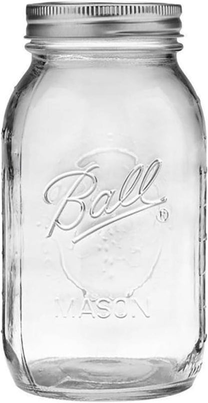 Regular Mouth 32-Ounces Mason Jar with Lids and Bands, Clear,(Pack of 2)2