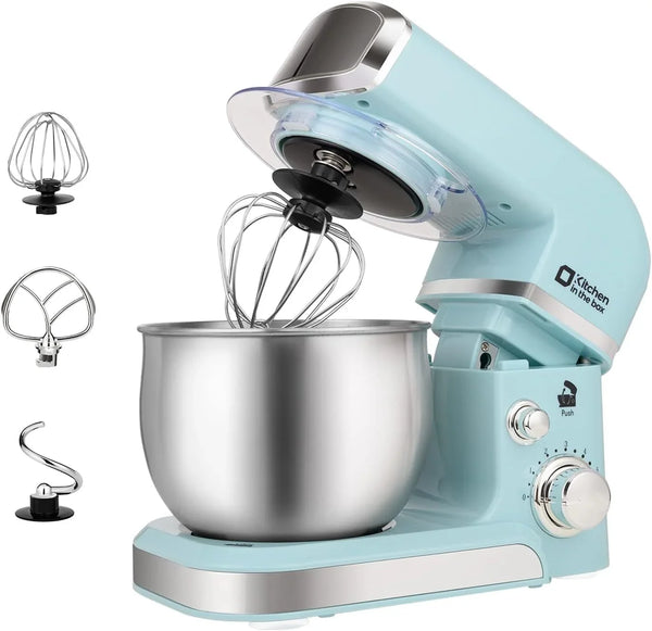 Stand Mixer,3.2Qt Small Electric Food Mixer,6 Speeds Portable Lightweight Kitchen Mixer for Daily Use with Egg Whisk,Dough Hook,Flat Beater1