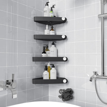 Plastic Shower Caddy Corner (For 90° Only), 4 Pack, Black1