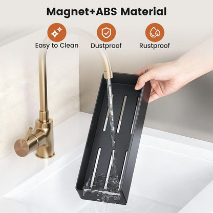 Magnetic Spice Rack for Refrigerator,7 Pack Magnetic Shelf,Fridge Magnet Organizer with Paper Towel Holder,Utensils Racks,Hook Rack,Fridge Organizers and Storage Black(7 Pack)3