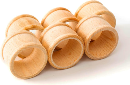Kitchen – Wooden Napkin Rings, 6-Piece Napkin Holders for Table Decoration, Wooden Ring Set for Cloth, Linen and Paper Table Napkins, 1.69 X 1.26 Inches1