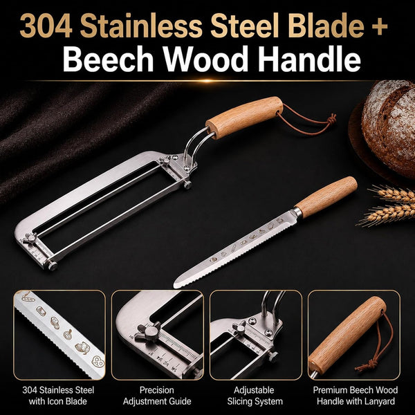 Adjustable Bread Knife for Sourdough, Homemade Bread, 304 Steel, 2-Pc Set4