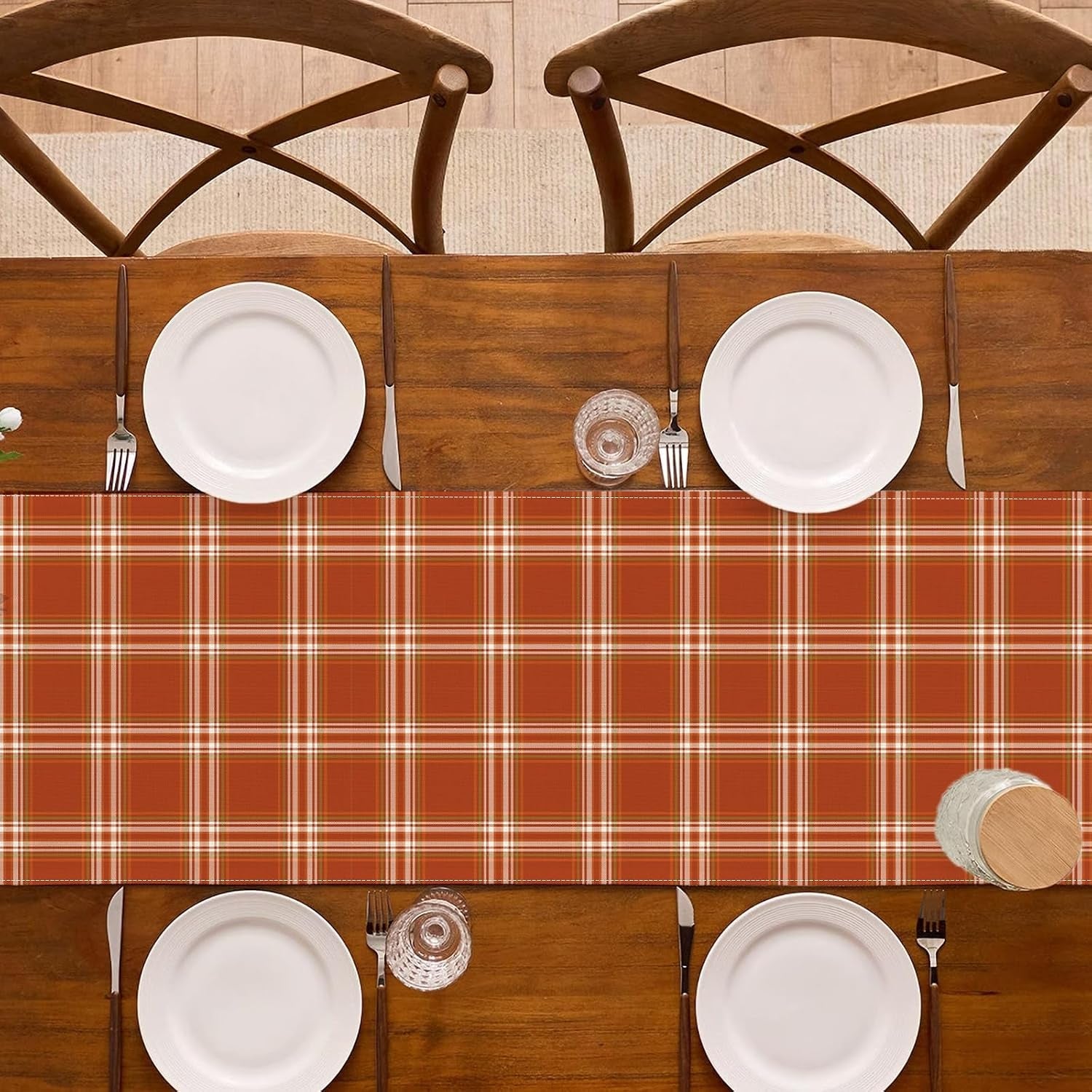 thanksgiving-table-runner-orange-fall-plaid-autumn-harvest-checkered-tartan-decoration-seasonal-dining-room-home-kitchen-table-decor