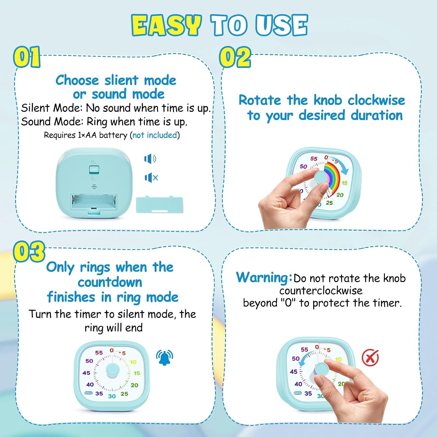 visual-timer-for-kids-60-minute-countdown-silent-operation-timer-visual-rainbow-disk-timer-for-kids-adhd-toddler-loud-alarm-timers-for-classroom-kids-desk-time-management-tools-blue