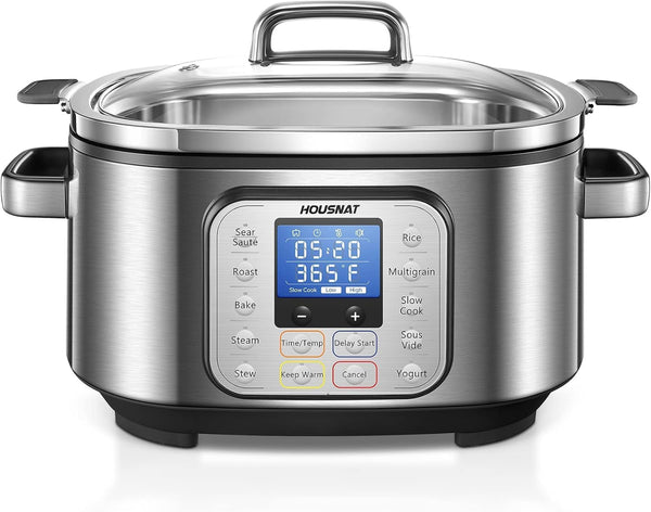 Slow Cooker 6 Quart 10-In-1 Programmable Stainless Steel Pot | Multi-Cooker with Rice, Yogurt, Sauté and Steam Functions. Delay Start and Adjustable Temperature1