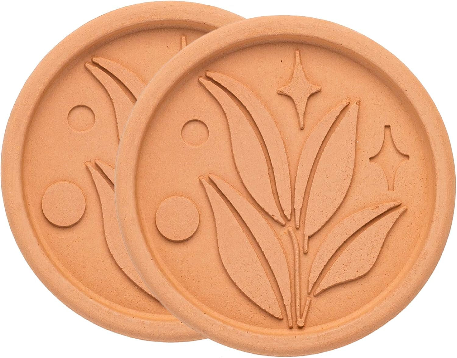 brown-sugar-saver-and-softener-disc-with-elegant-leaf-design-multiple-uses-for-food-storage-containers-reusable-and-food-safe-terracotta-2-pack