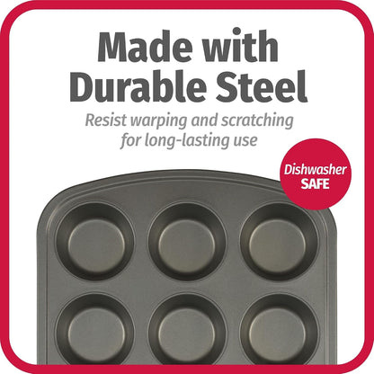 Everyday Nonstick Steel Muffin Pan, 12 Cup, Gray5