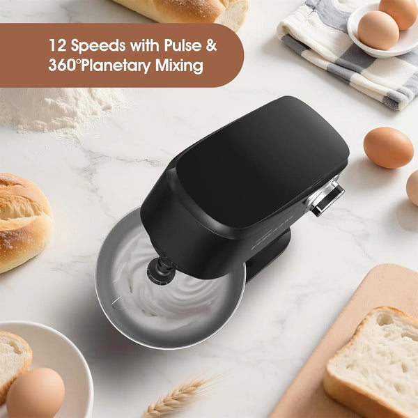 Stand Mixer 4.8 Qt Electric Food Mixer 12 Speeds Portable Lightweight Kitchen Mixer for Daily Use with Egg Whisk, Dough Hook, Flat Beater4