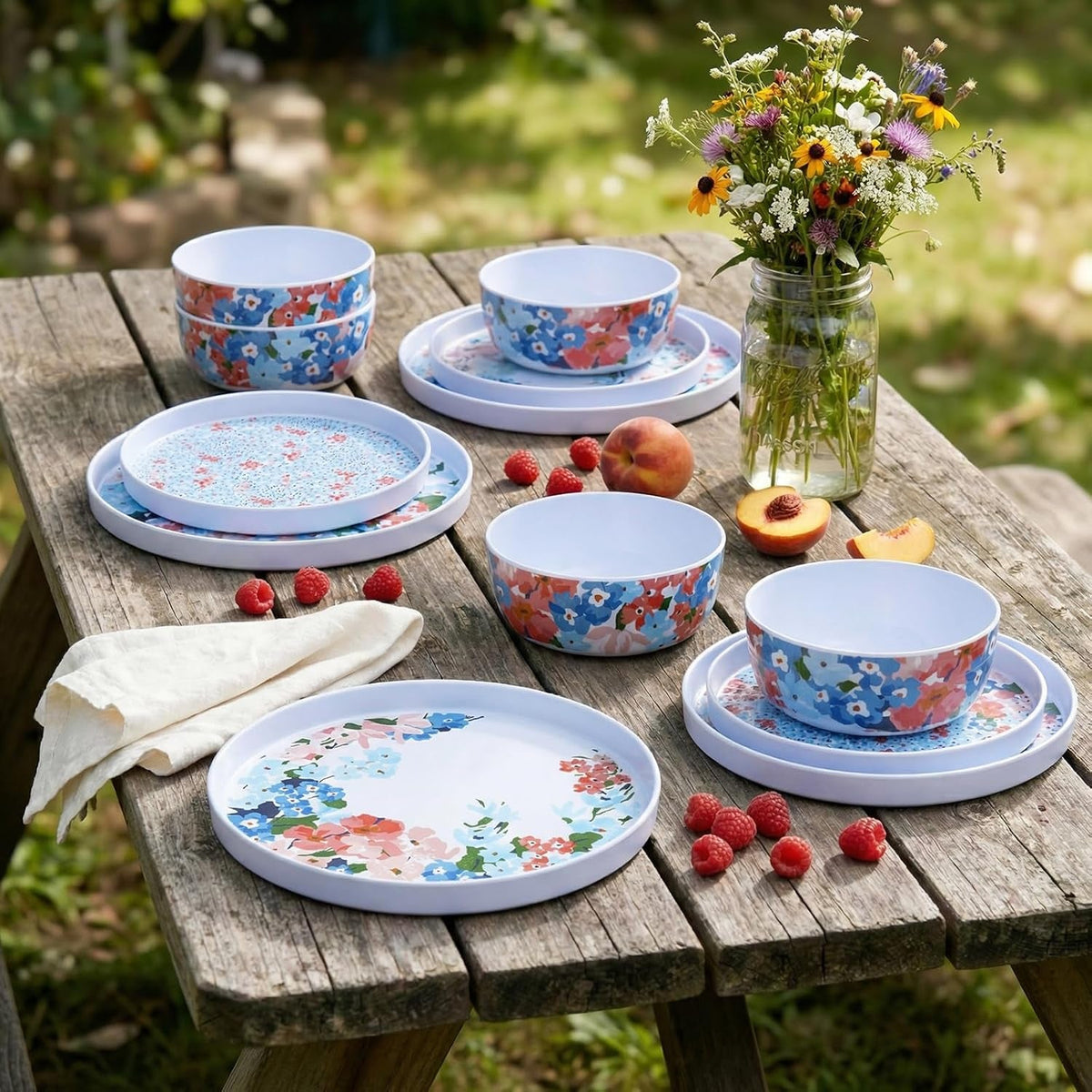 12-pcs-melamine-dinnerware-set-for-4-floral-plates-and-bowls-set