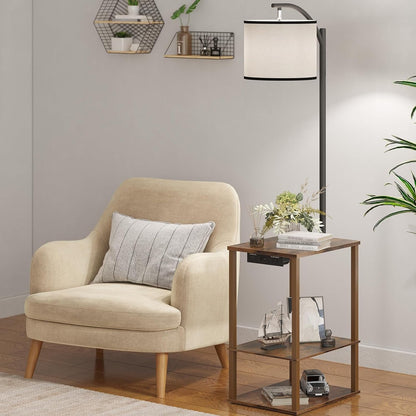 Floor Lamp with Table Shelves, End Side Table for Living Room9
