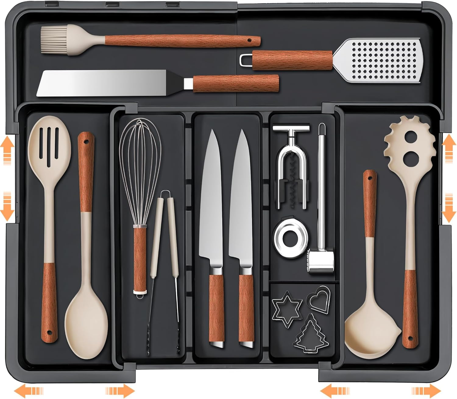 large-utensil-drawer-organizer-expandable-silverware-organizer-for-kitchen-drawer-adjustable-cooking-utensil-holder-cutlery-flatware-tray-spatula-tools-gadgets-storage-dividers-plastic-black