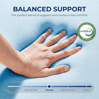 Twin 6 Inch Cooling Gel Memory Foam Mattress Pressure Relief | Medium Feel, Removable Washable Cover, Anti-Slip Bottom, Bed in a Box, Breathable, Fiberglass Free, Certipur-Us Certified4