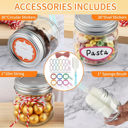 30 Pack Mason Jars 8 Oz with Lids, Half Pint Canning Jars | Small Glass Jars with Lids and Bands for Honey Jelly Jam Crafts6