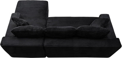 95" L-Shaped Cloud Sectional Couch, Right Facing Modular Compressed Boneless Sectional Sofa with Chaise Lounge, Plush Corduroy Boneless Corner Sofa for Living Room14