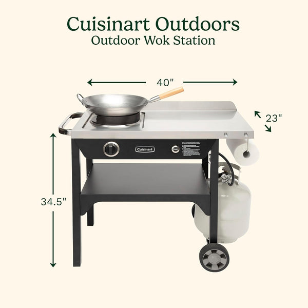 Outdoor Wok Station with Rear Wheels, 14" Steel Pan, 50,000 BTU2