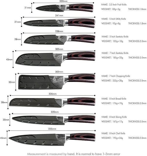 Knife Set, 14Pcs Japanese Knives Set, Premium German Stainless Steel Chef Knife Set3