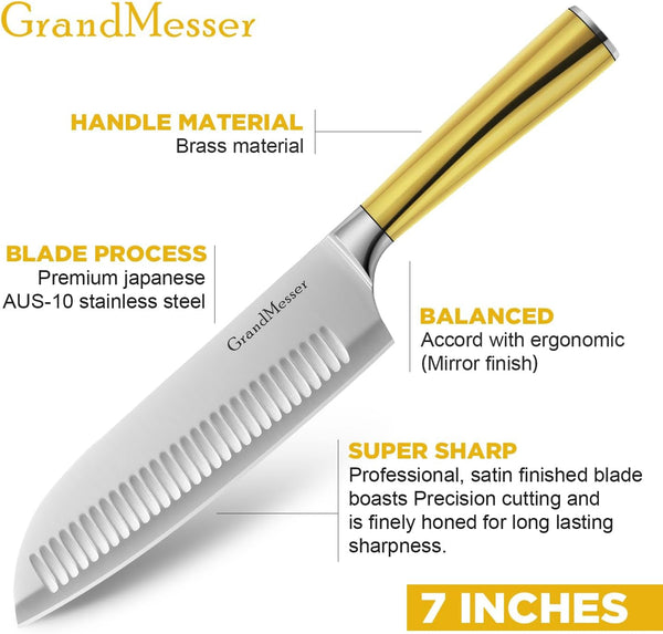 Santoku Knife, Chef'S Kitchen Knife 7 Inch2